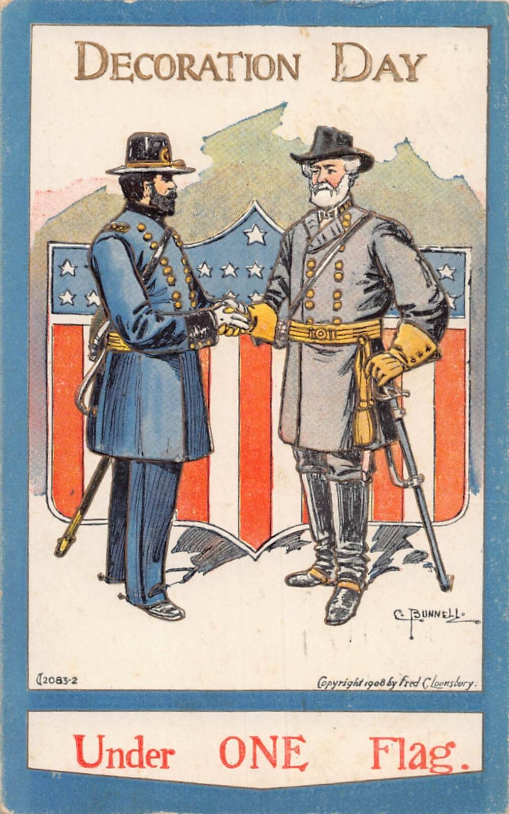 J79/ Patriotic Postcard c1910 Memorial Day Decoration Generals 413