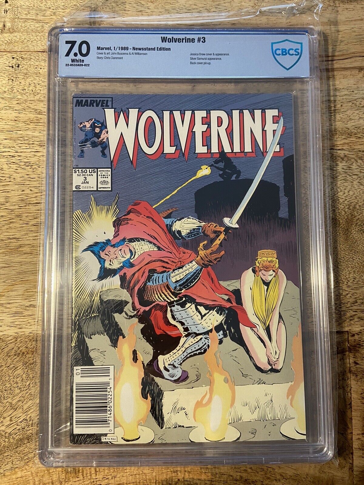 Wolverine #3 (Marvel, January 1989) Graded 7.0 Jessica Drew & Silver Samurai App