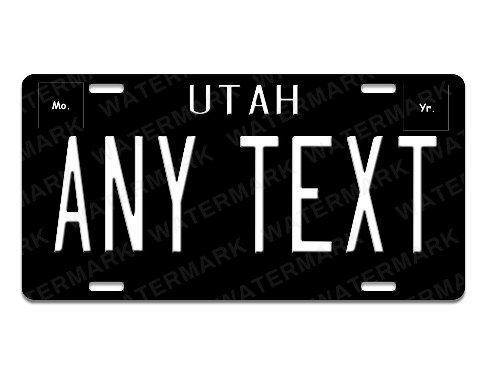 Utah Black White License Plate Personalized Custom Car Auto Mobile