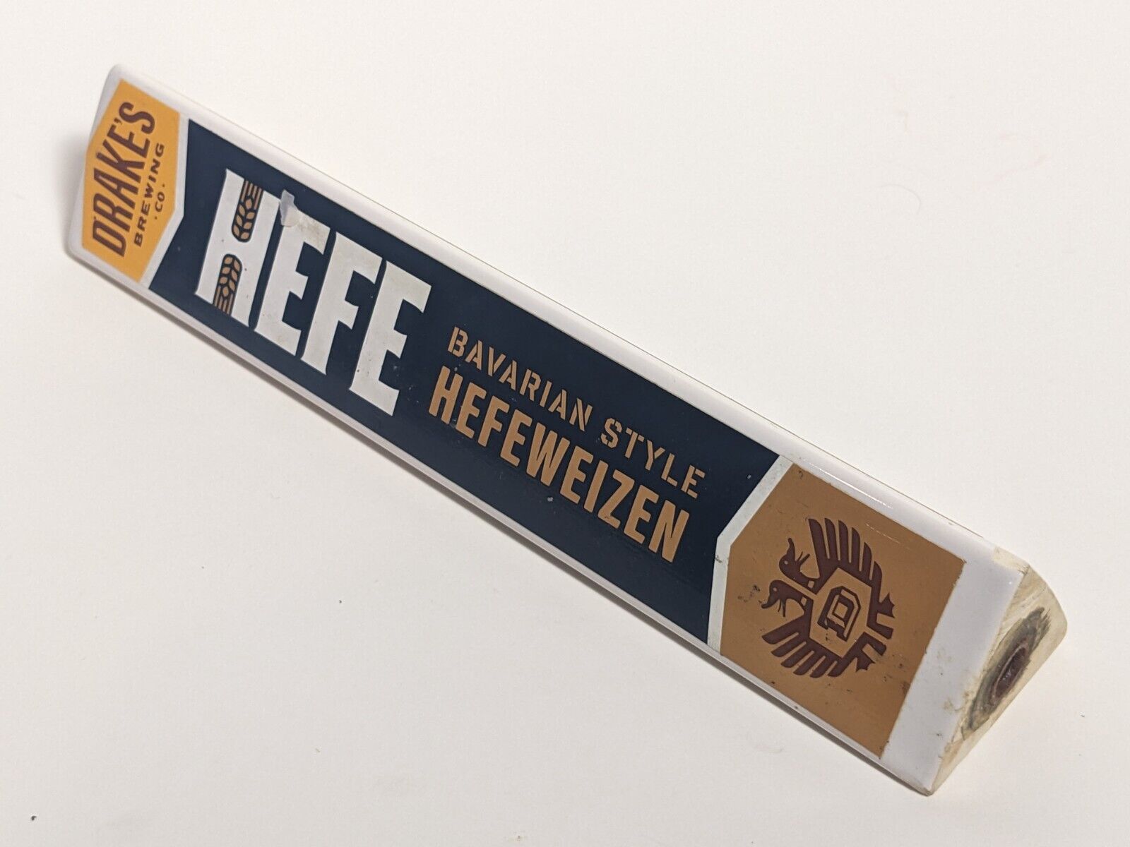 DRAKE'S HEFE Hefeweizen Beer Tap Handle Man Cave Kegerator Beer Tap Three Sided