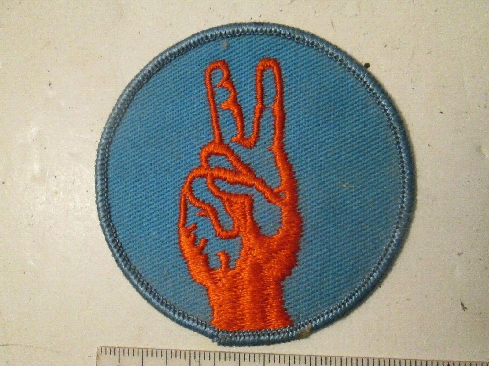 Vintage Peace Sign Patch from 70s Vietnam War Era Original Item Owned Since 70s