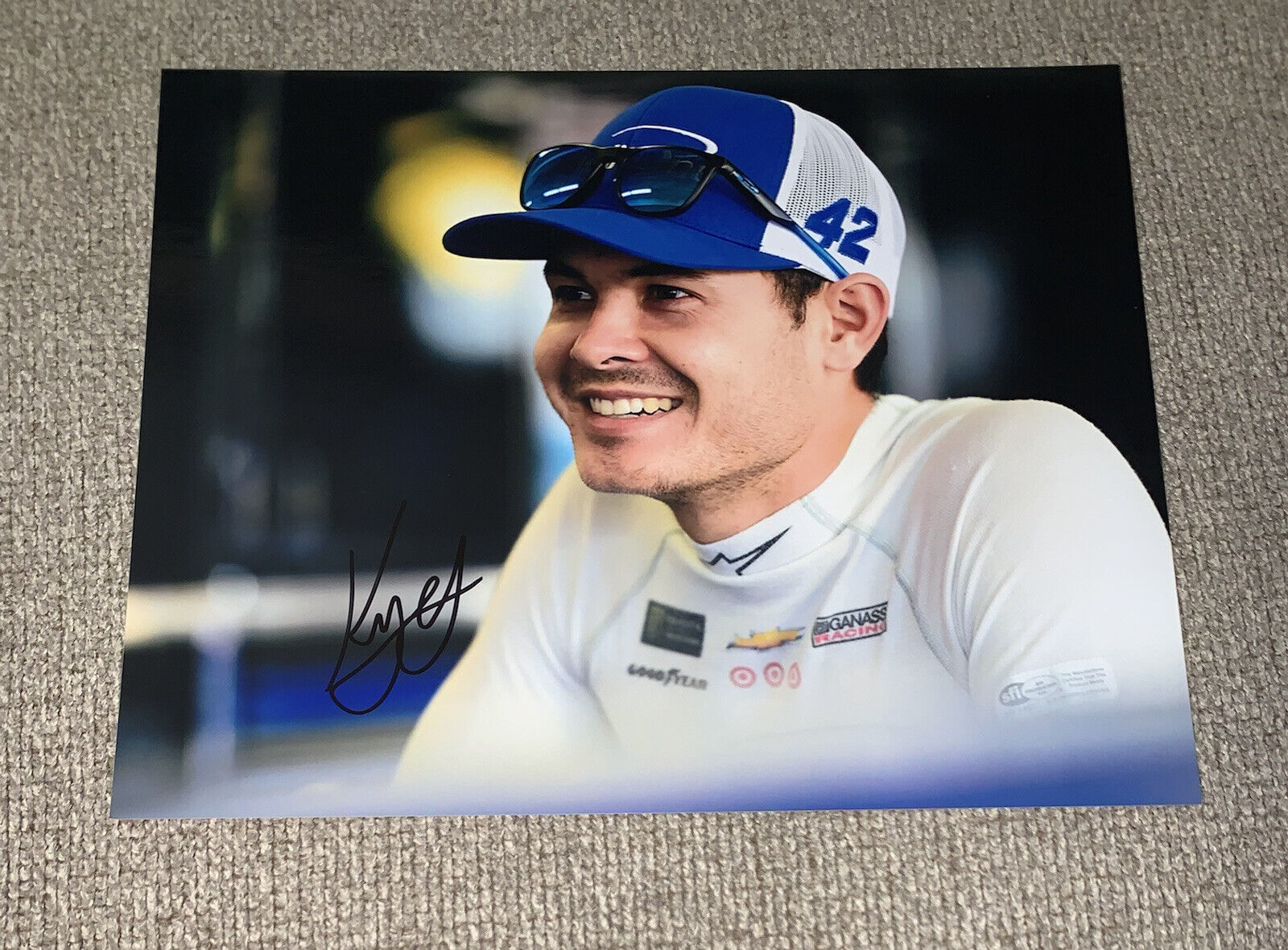 Kyle Larson Signed 8x10 Photo Credit One Sitting In The Garage NASCAR Auto COA