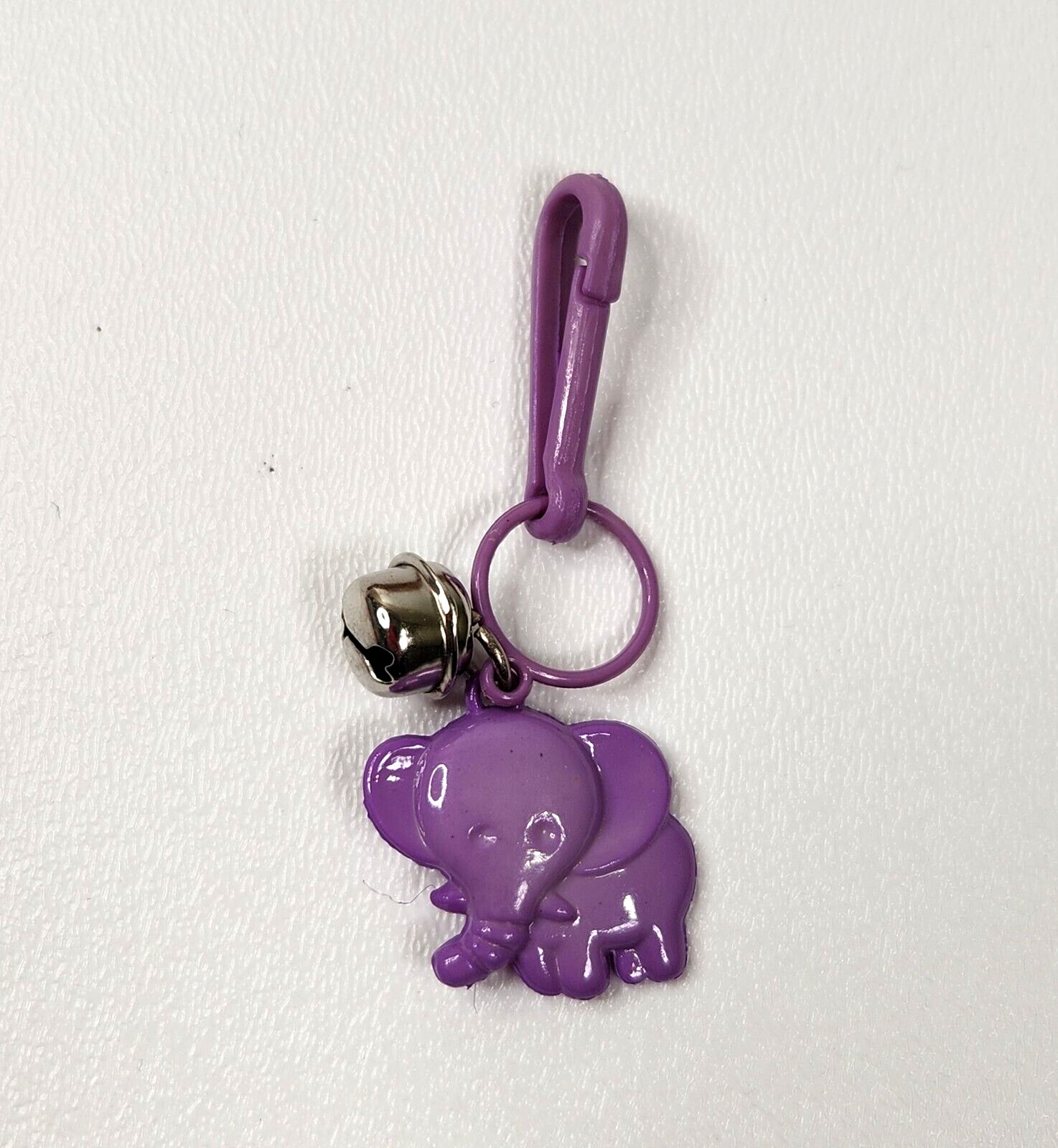 Vintage 1980s Plastic Bell Charm Elephant For 80s Necklace