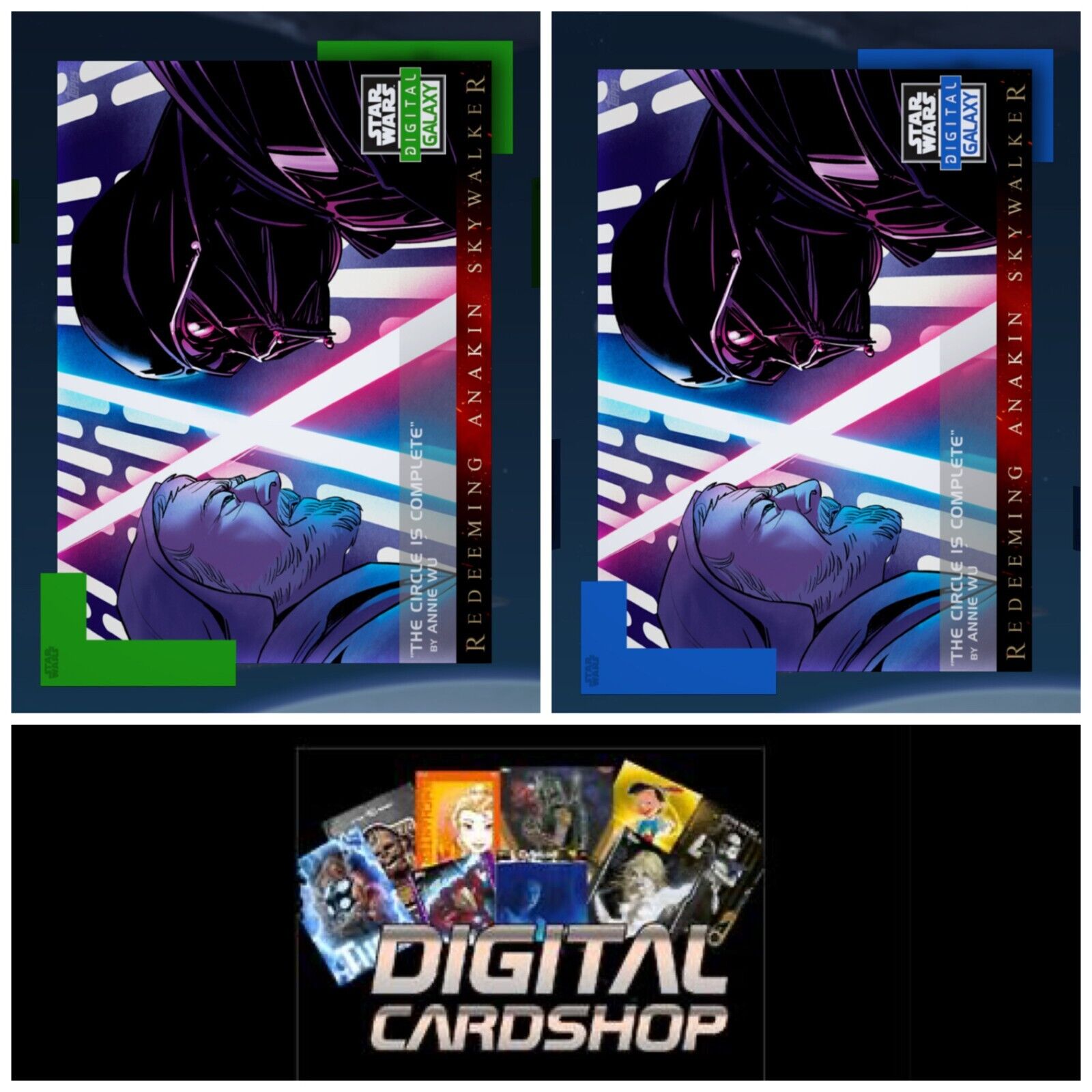 Topps Star Wars Card Trader Redeeming Anakin Digital Galaxy September Green Blue