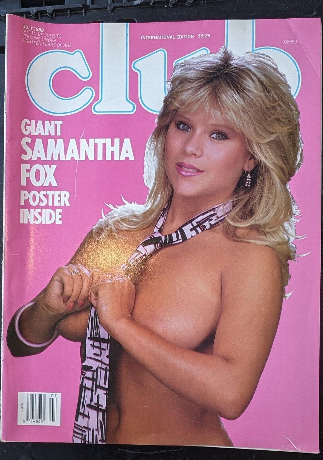 Club Adult Magazine 1988 Samantha Fox