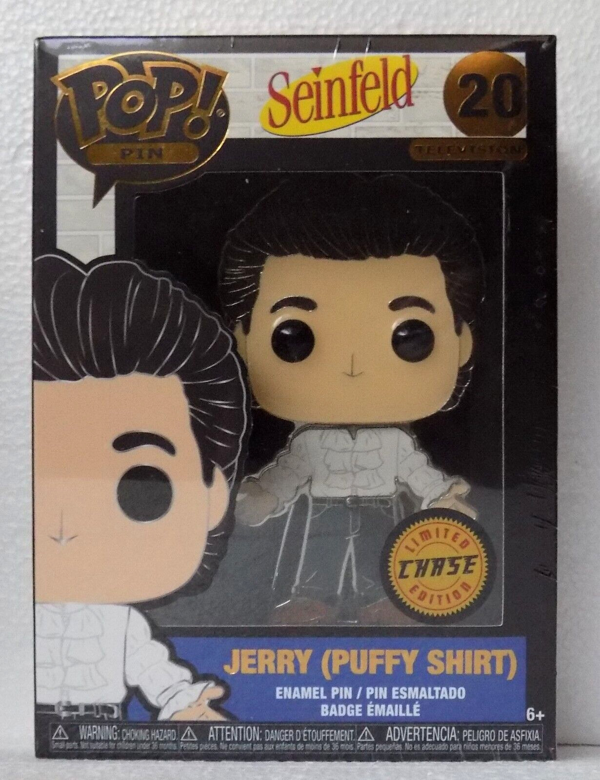 Funko POP Large Enamel Pin Seinfeld Jerry Puffy Shirt Limited Edition Chase #20