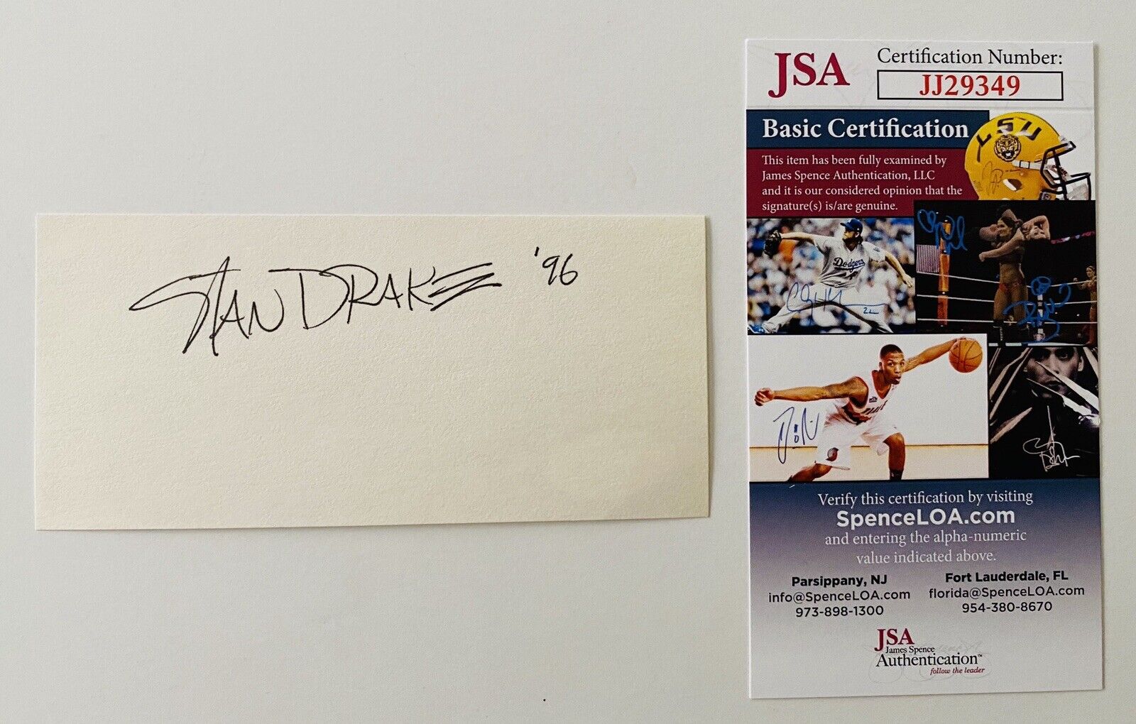 Stan Drake Signed Autographed 2.25 x 5 Card JSA Cartoonist Heart Of Julius Jones