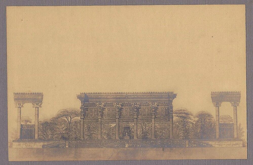 PERSEPOLIS Restoration of the façade of the Palace of Darius mounted 1800s photo
