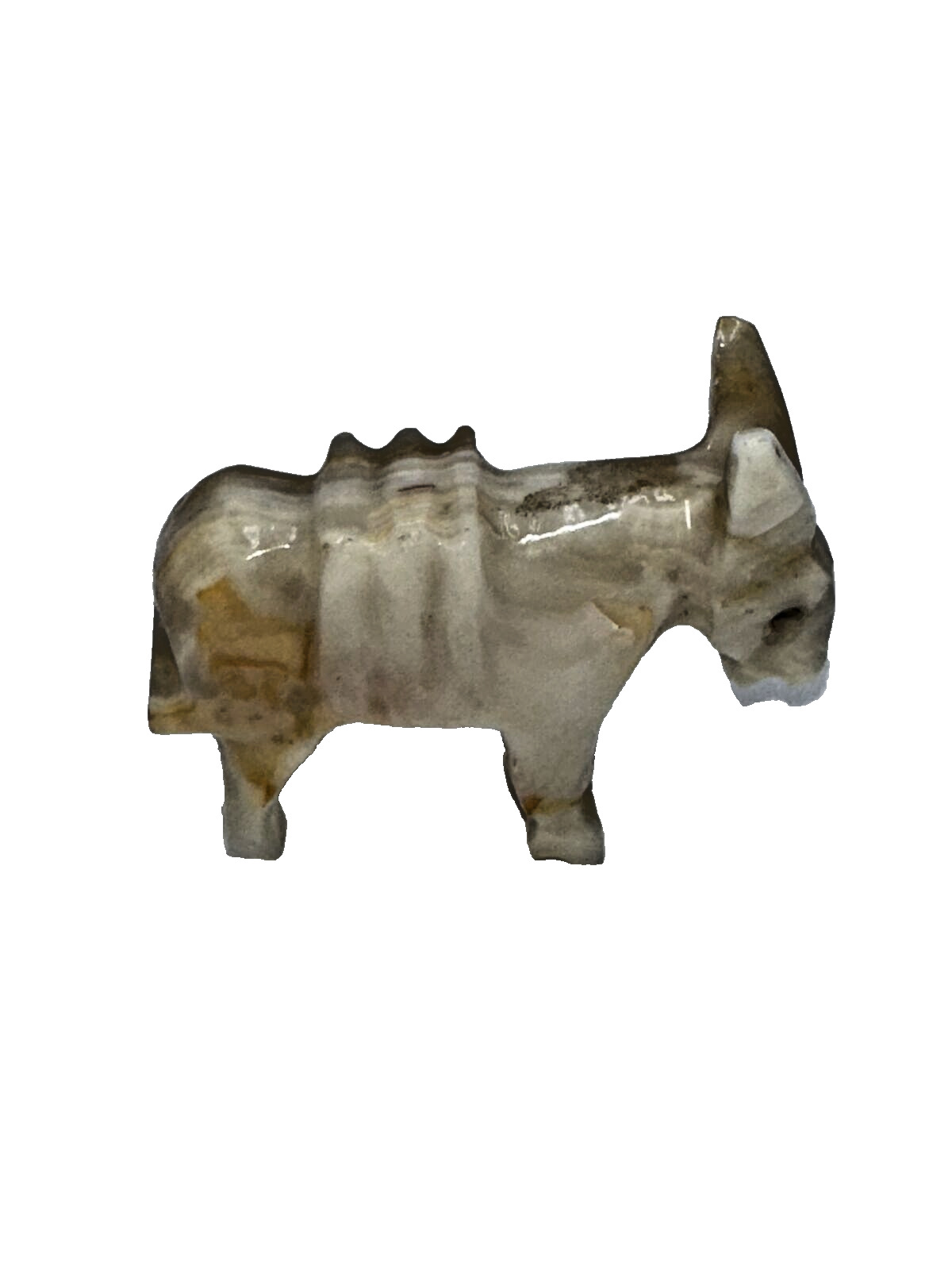 Onyx Gemstone Burro Donkey Figurine Hand Carved & Polished 2.5\