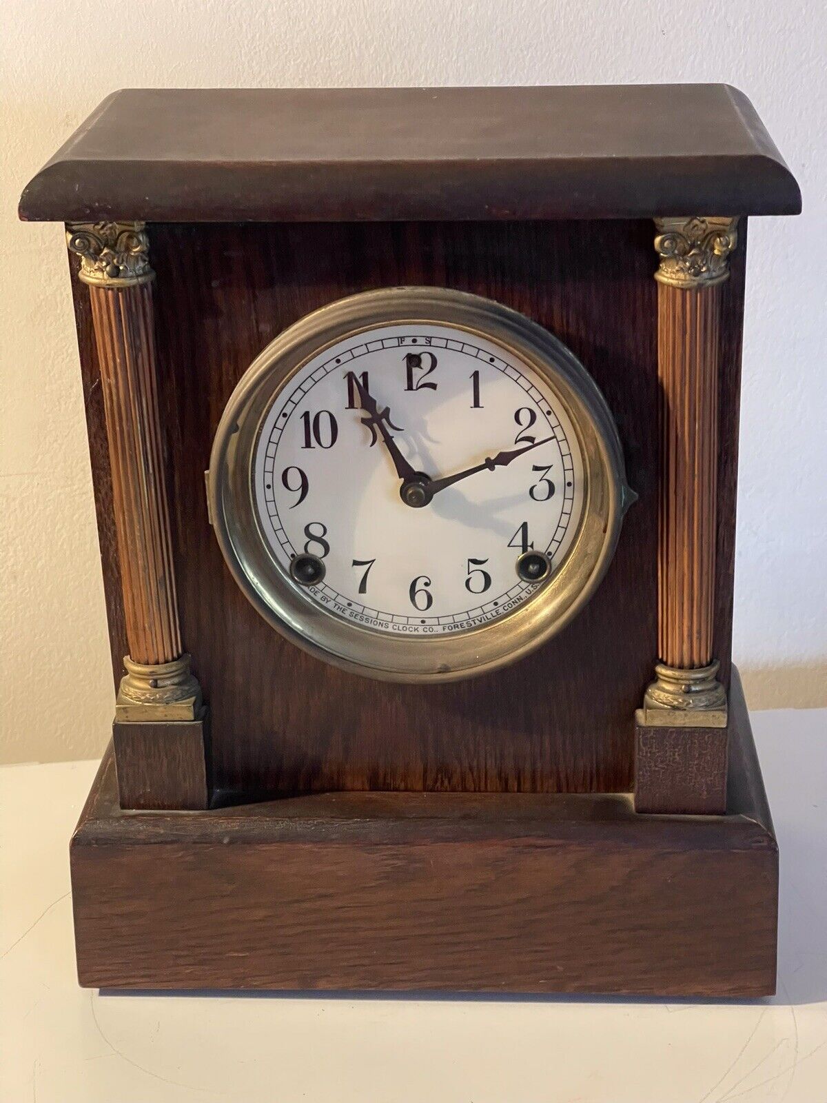 Antique 8 Day Mantlel Shelf Clock Sessions Clock Company