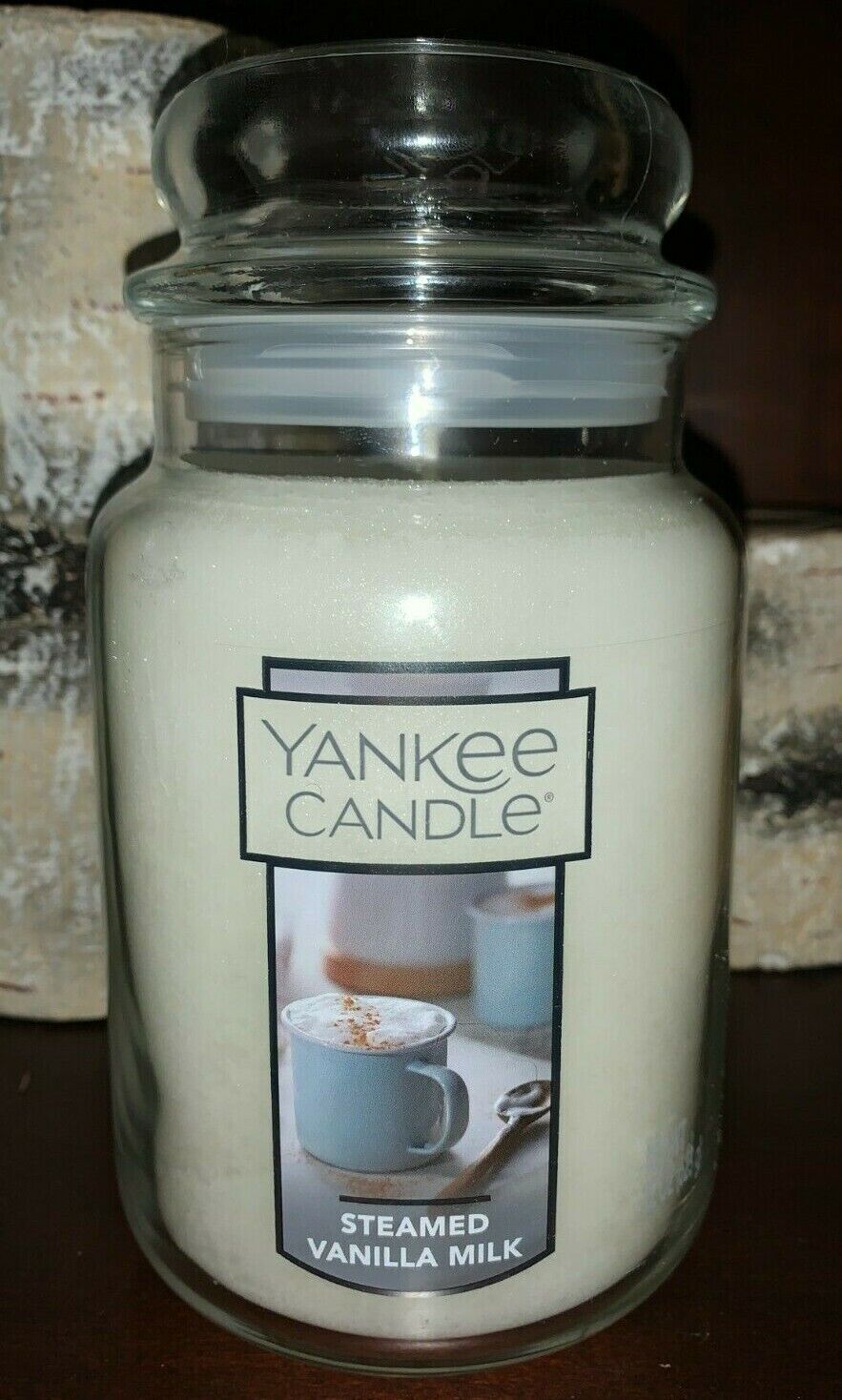 1 Yankee Candle STEAMED VANILLA MILK Large 1-Wick Classic Jar Candle 22 oz 