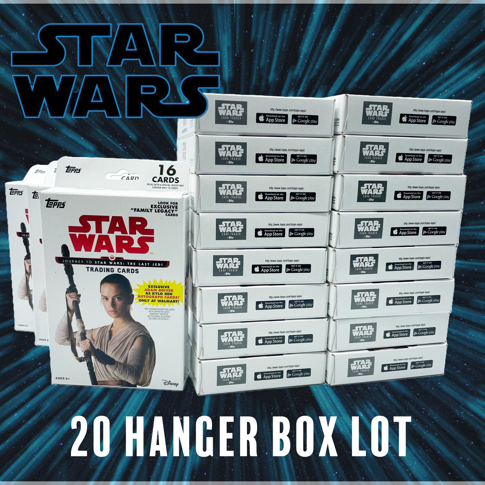 2017 Topps Star Wars Journey to the Last Jedi Hanger 20 Box Lot