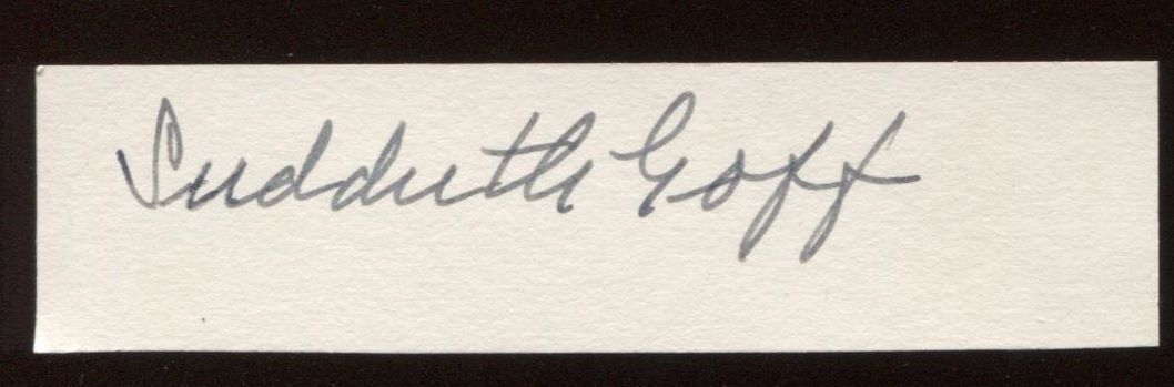Sudduth Goff (d. 1965) Artist Signed Card Autographed AUTO Signature Painter