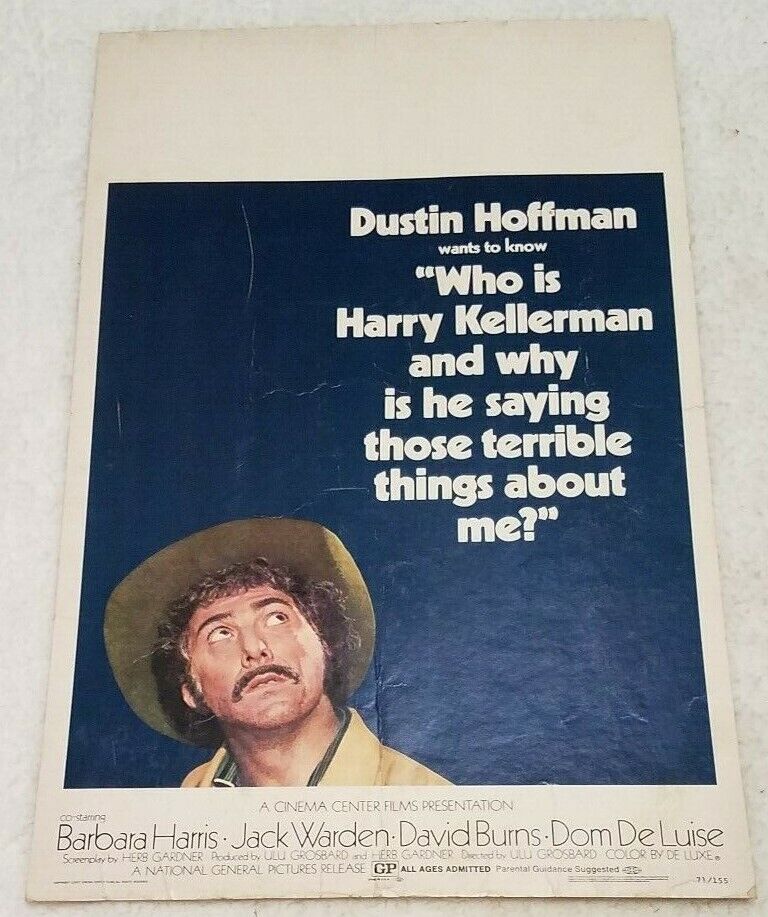 Vintage Dustin Hoffman Who Is Harry Kellerman Original Movie 22x14\