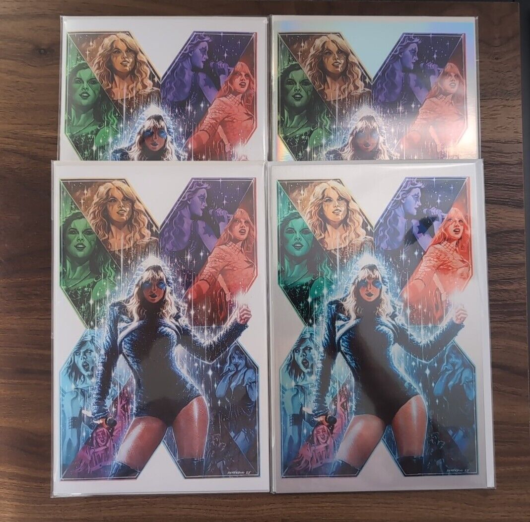 FEMALE FORCE TAYLOR SWIFT UNKNOWN COMICS  DEFENDINI Exclusive All 4 Covers