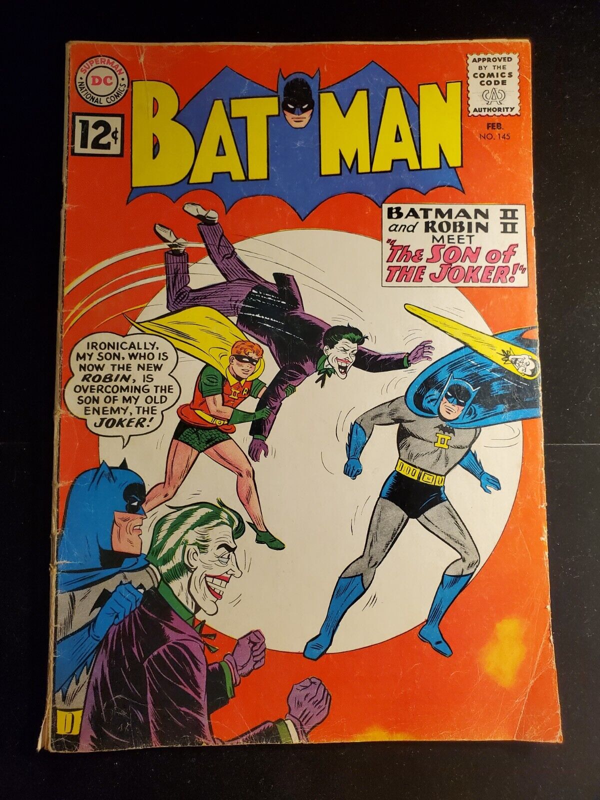 BATMAN 145, DC Comics 1962, Son of the Joker,  Classic Cover   