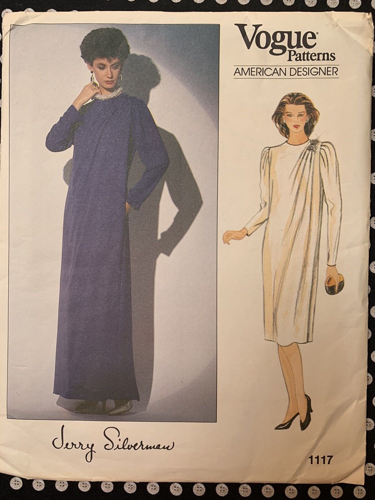 Vogue American ‘70’s Designer Pattern 1117 JERRY SILVERMAN Dress Size 10 Uncut