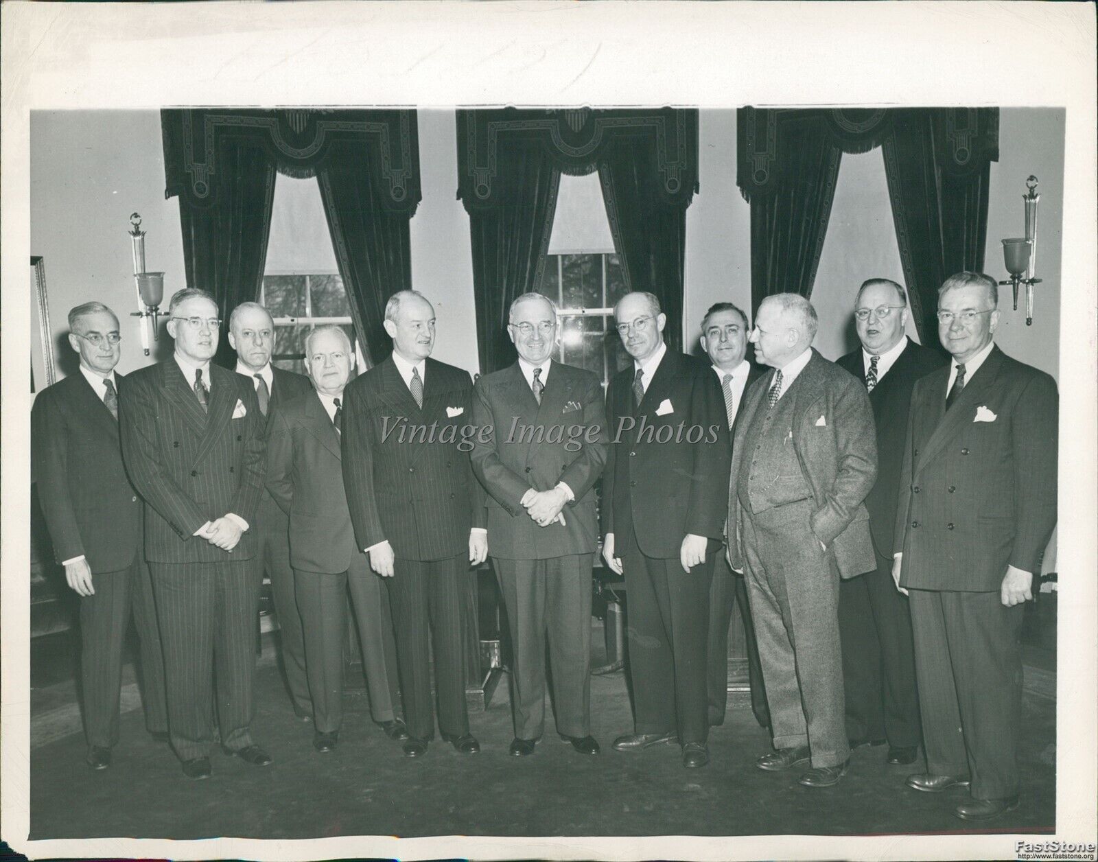 1945 Newspaper Editors A.S.N.E Meet With Pres Harry Truman Politics 7X9 Photo