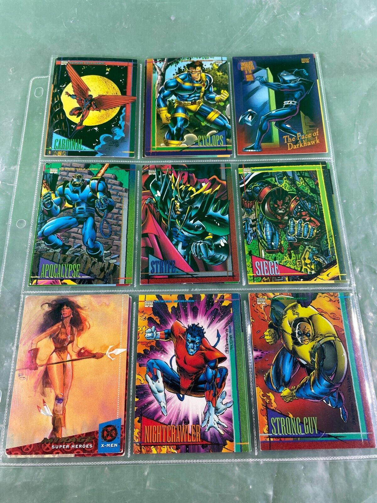 Marvel Cards Universe 1993 Super Heroes ,Villains Sheet X-Men  #3