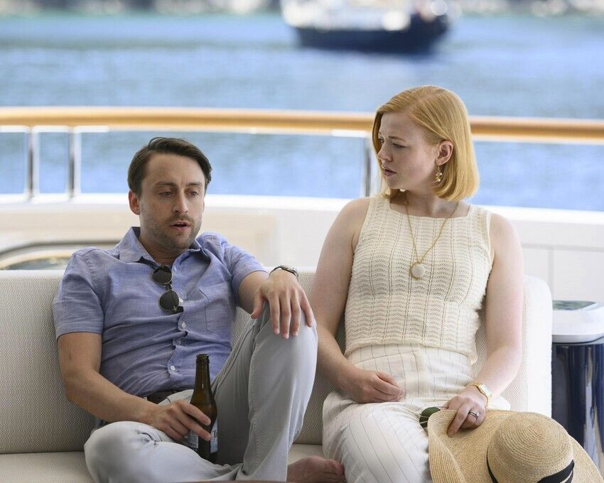 Kieran Culkin and Sarah Snook in Succession on Roy yacht 24x36 inch Poster