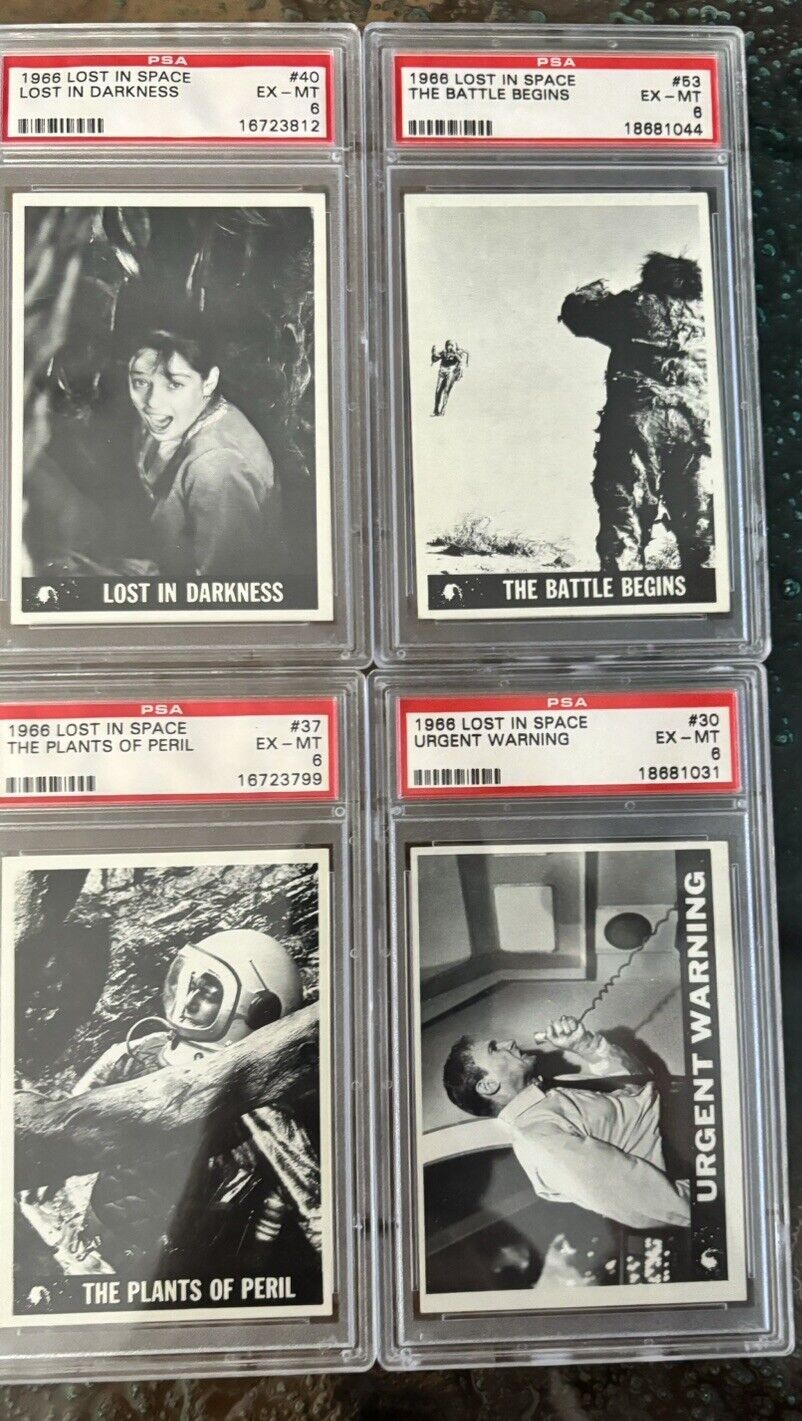 1966 Topps Lost In Space PSA 6 Ex - Mint Lot Of 4 Rare 30 37 40 53