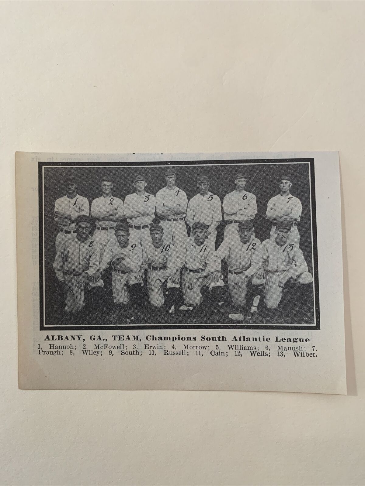 Albany Babies Georgia South Atlantic Lg. Frank Manush 1914 Baseball Team Picture