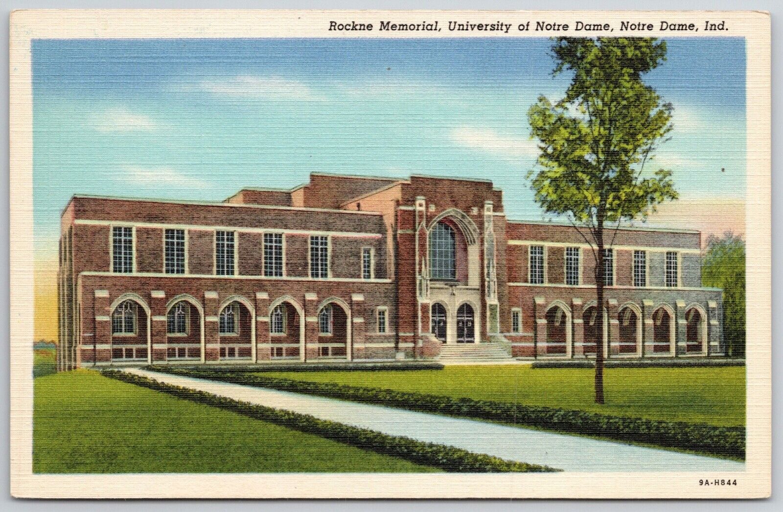South Bend IN~Notre Dame University~Knute Rockne Memorial Gymnasium~1939 Linen