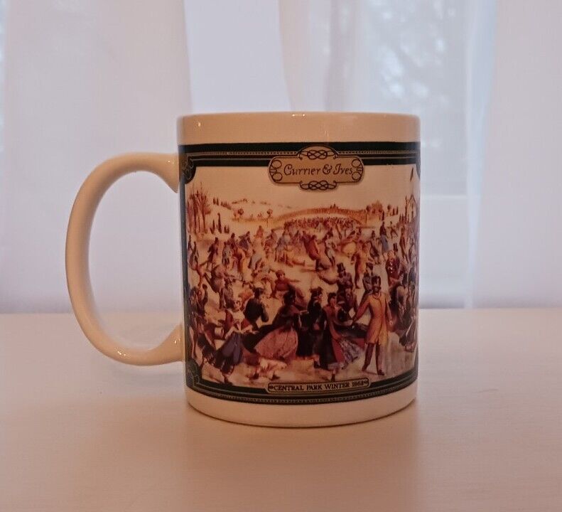 Currier and Ives Central Park Winter 1862 Coffee Mug  Tea Cocoa Hot Chocolate 