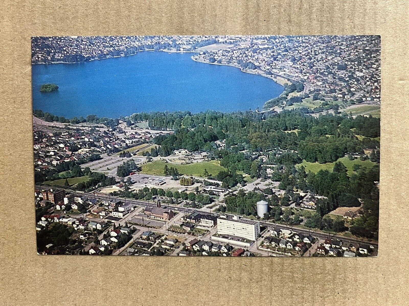 Postcard Seattle WA Washington Woodland Park Green Lake Aerial View Vintage PC