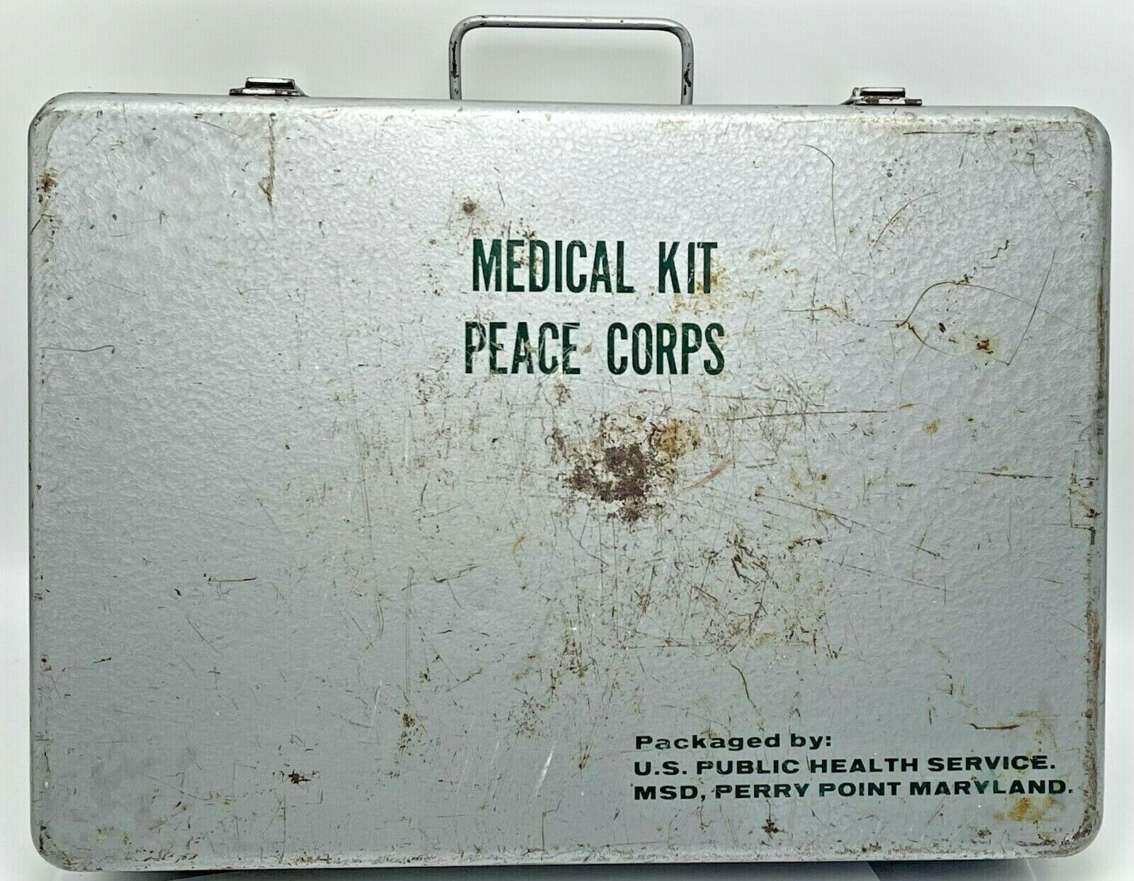 Vintage Peace Corps Medical Kit Empty Metal Kit 