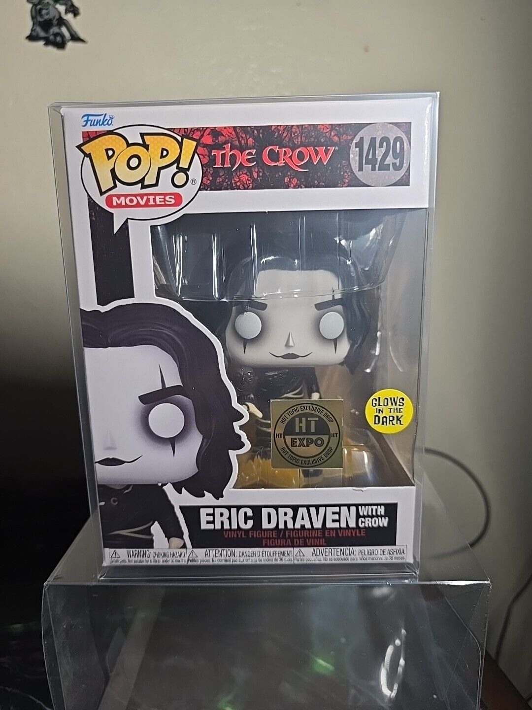 FUNKO ERIC DRAVEN WITH CROW 1429 HOT TOPIC EXPO EXCLUSIVE GLOW IN THE DARK 2024.
