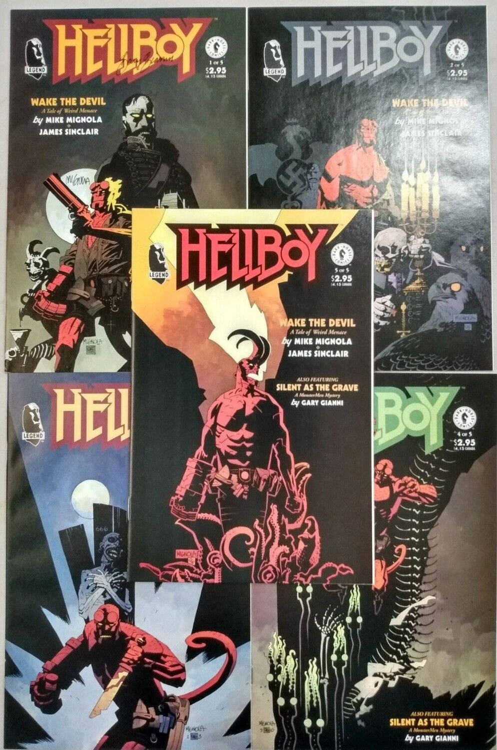 Hellboy: Wake the Devil #1-5 (#1 Signed by Gary Gianni & Mike Mignola) NM SET