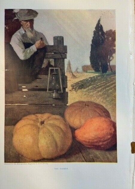 1907 Vintage Magazine Illustration The Farmer by Emil Hering