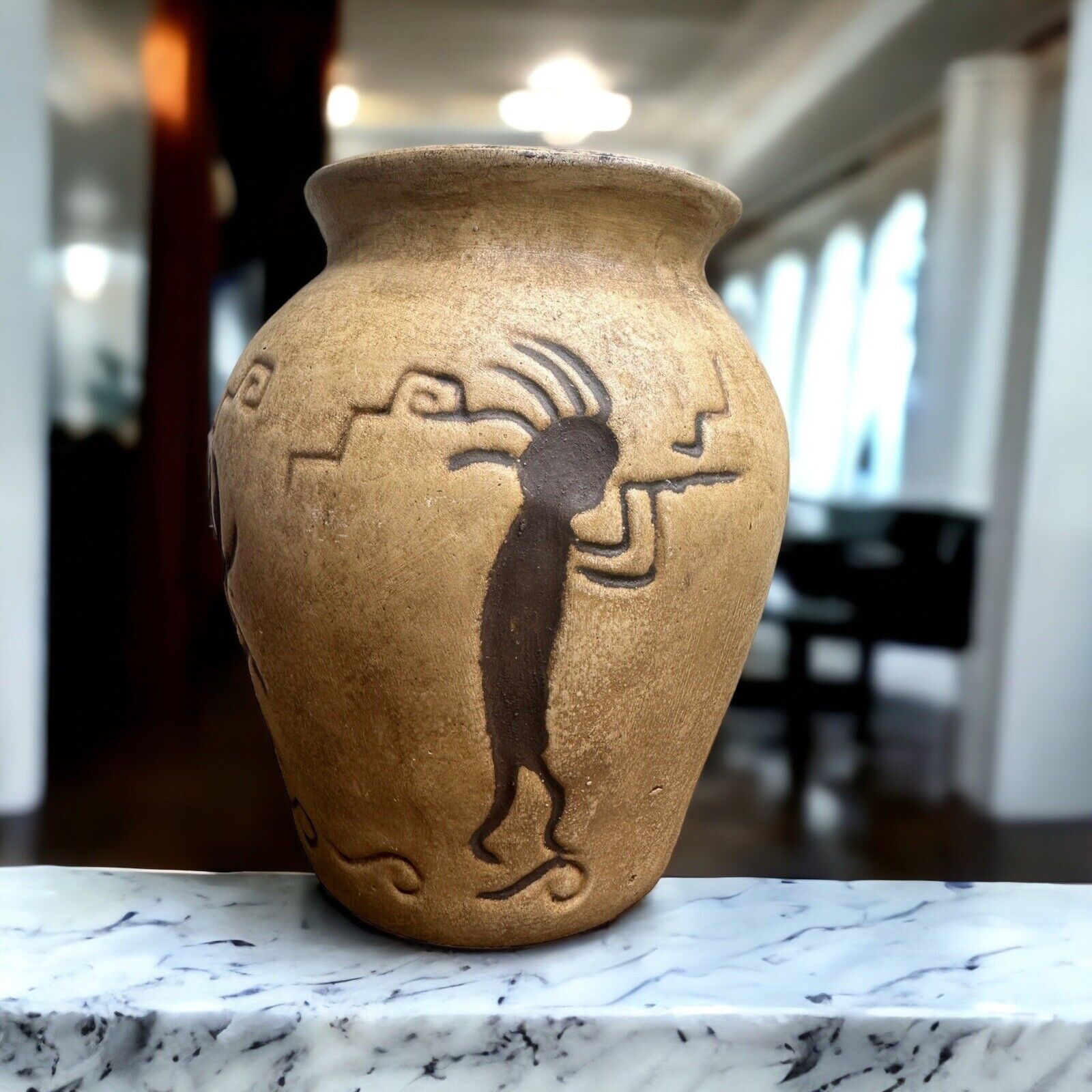Wonderful Native American Kokopelli Acoma Pottery Vase, 10\