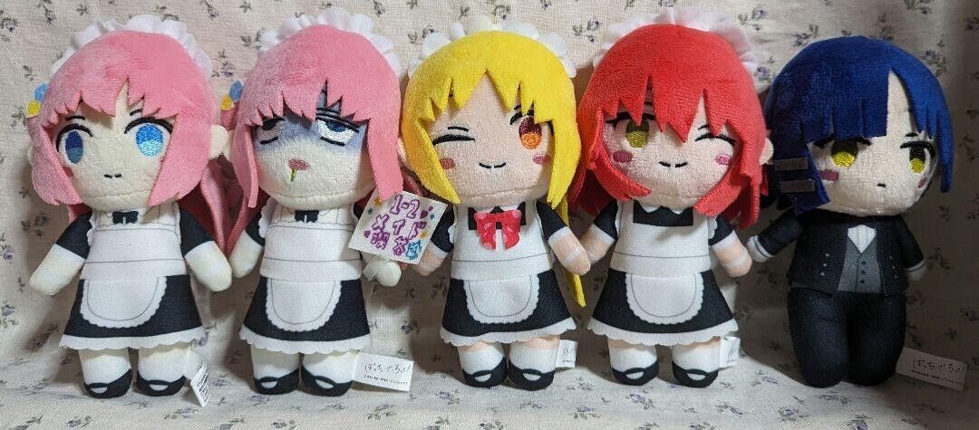 Bocchi the Rock Deformed Plush Maid Cafe Ver. Set of 5 Doll Anime from Japan New