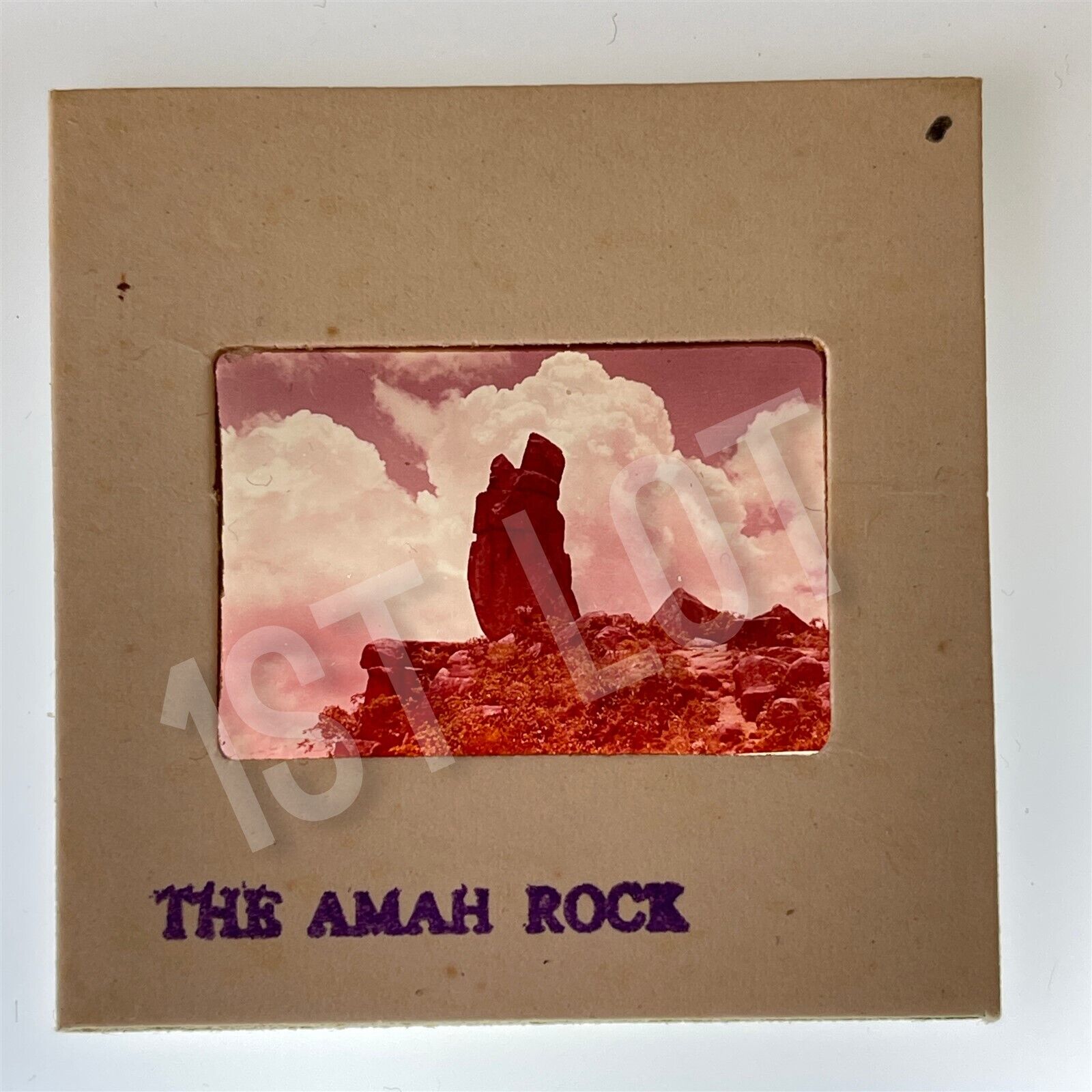 35mm Slide - The Amah Rock Formation in Hong Kong - Iconic Natural Landmark