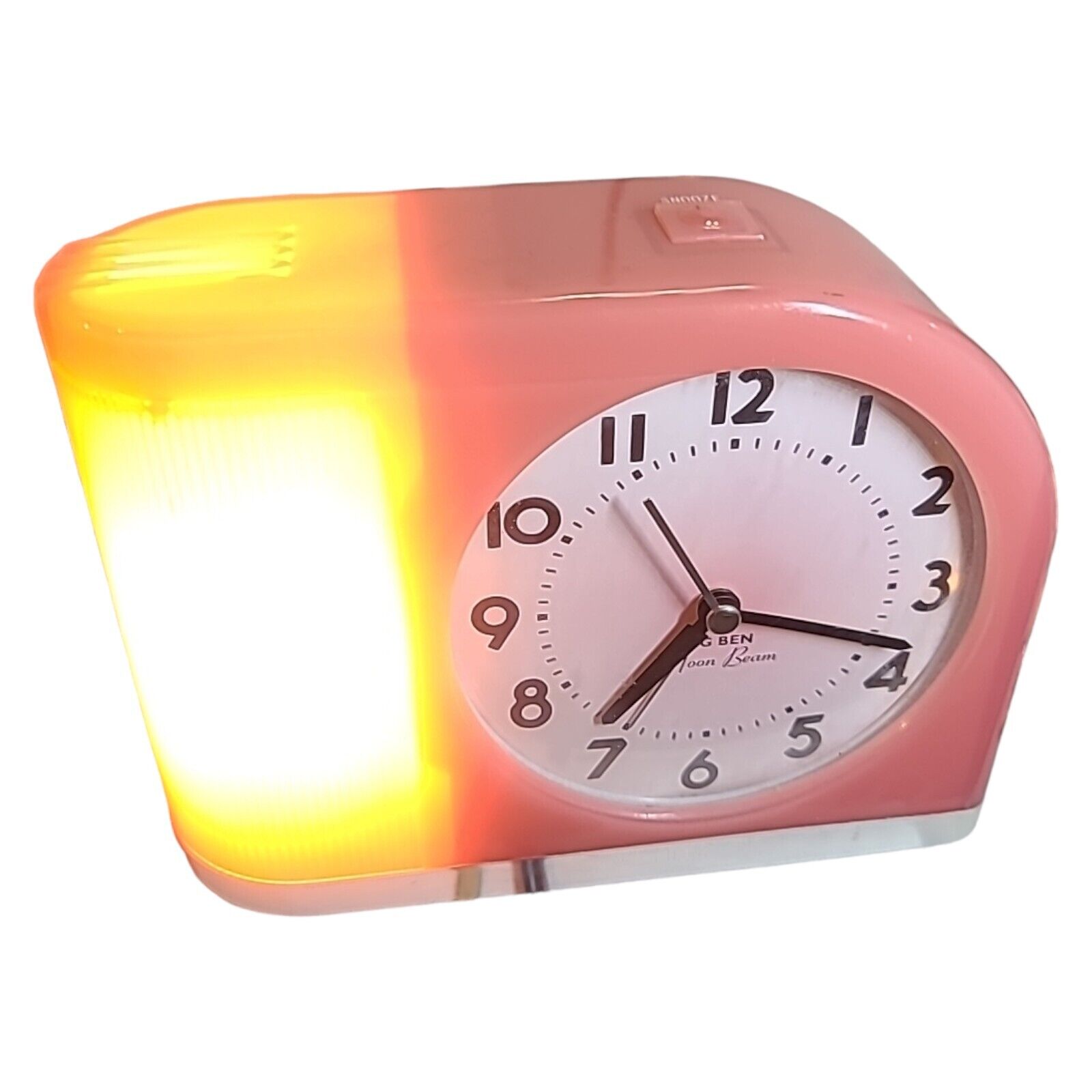 Westclox Big Ben Moon Beam Flashing Light Alarm Clock Pink Model 43007 MOONBEAM