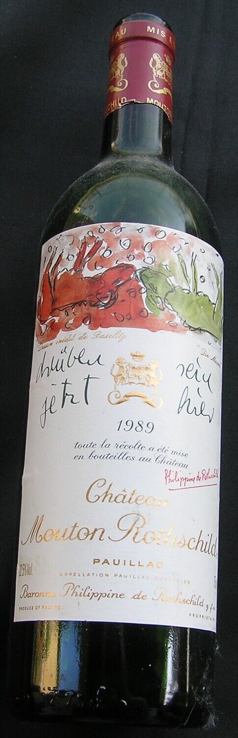 Chateau Mouton 1989 Empty wine Bottle Collectables  Rare￼ Cork  No Reserve