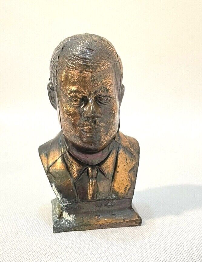 Vintage Small 2.5” John F Kennedy JFK Copper Bust Figurine