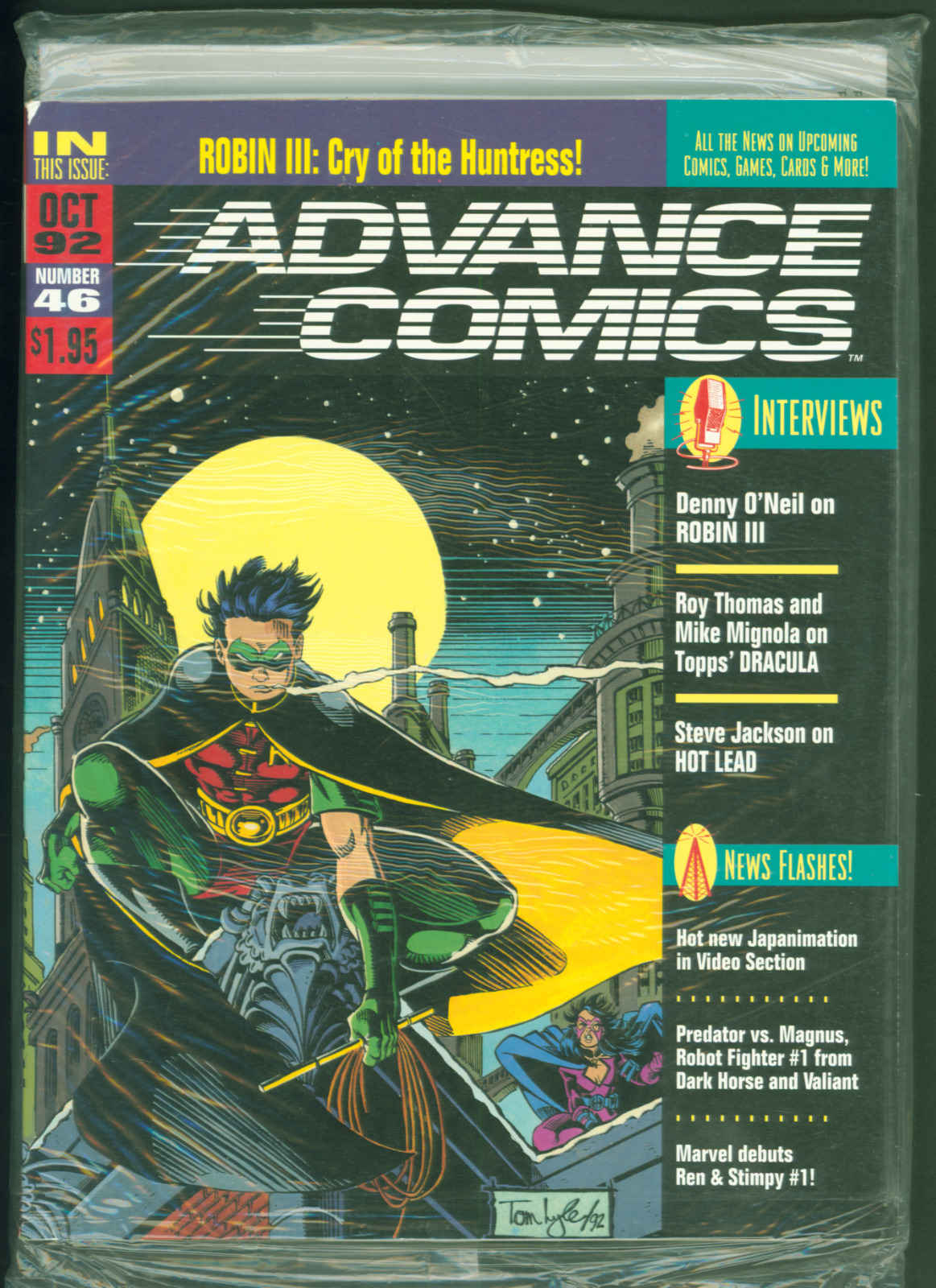 Vintage 1992 Advance Comics #46 DC Robin Cover Sealed New w/Trading Cards