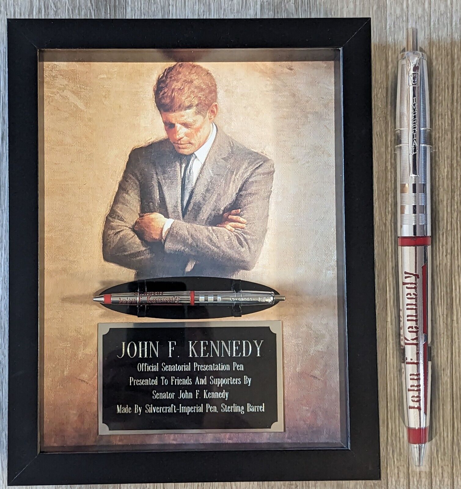 John F Kennedy Official VIP Senatorial Pen Pre-White House Presidential Framed