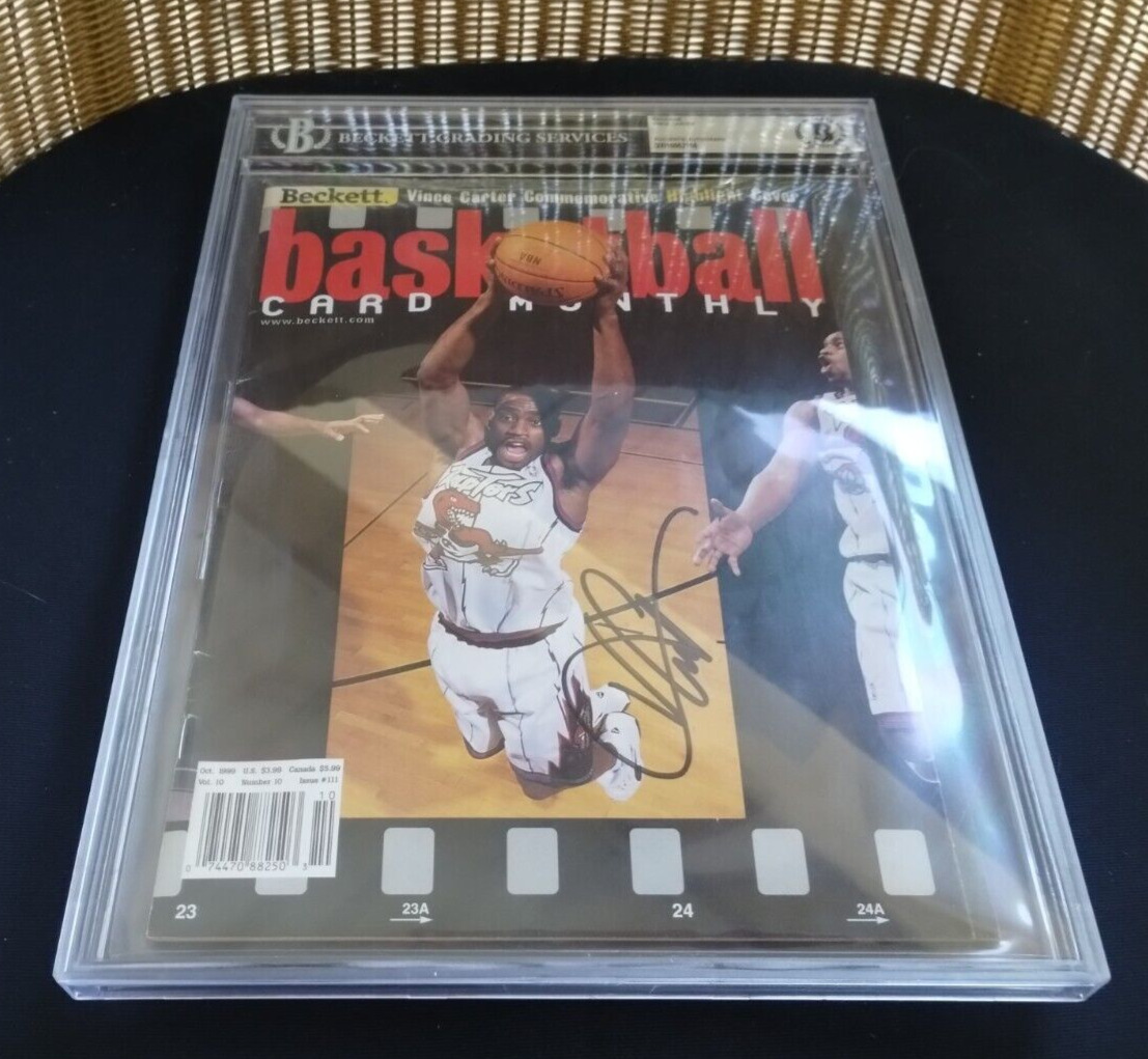 Vince Carter Beckett Monthly Magazine Autograph Signed Signature BAS Slabbed