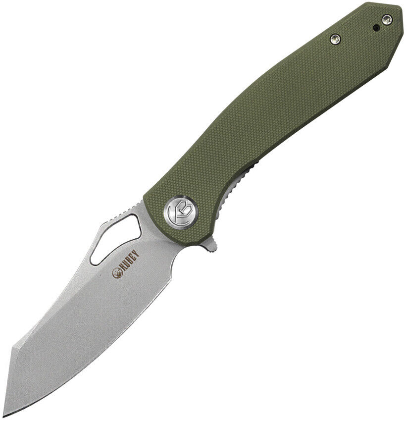 Kubey Drake Folding Knife Linerlock OD Green G10 D2 Sheepsfoot Steel Blade 310C