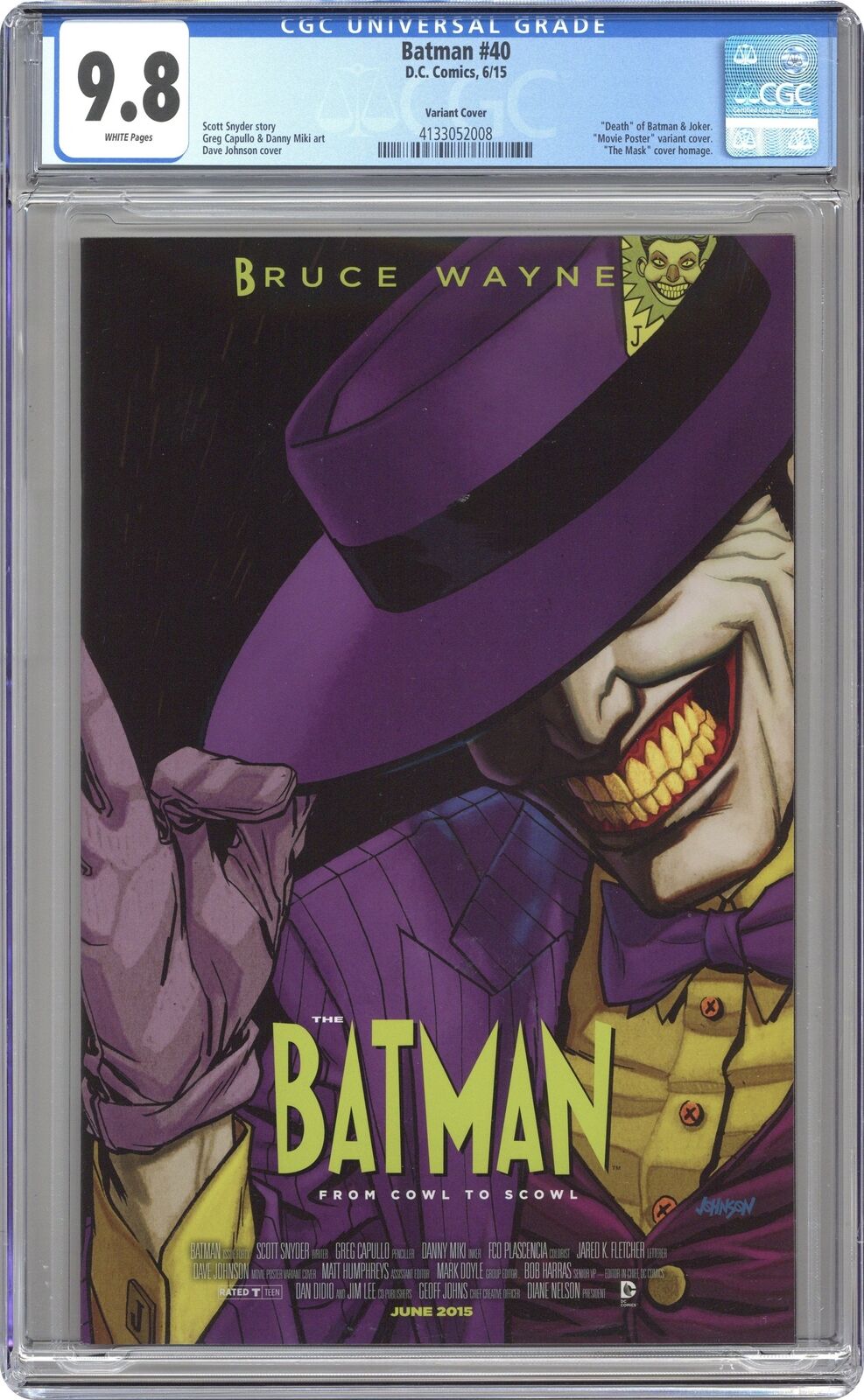 Batman #40B Johnson Variant CGC 9.8 2015 4133052008