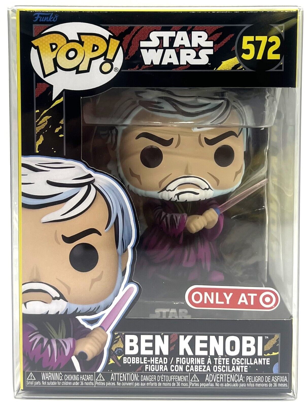 Funko Pop Star Wars Retro Series Ben Kenobi #572 Target Exclusive with Protector