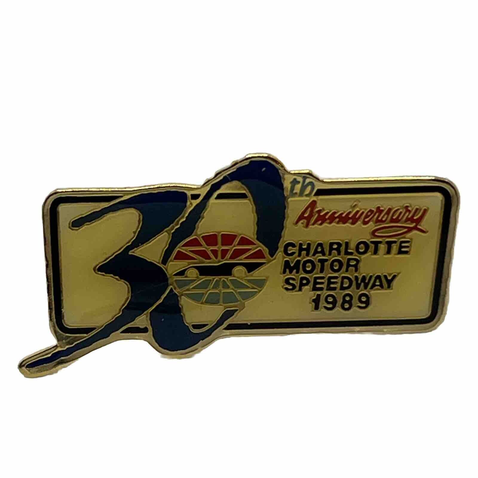 1989 Charlotte Motor Speedway 30th Anniversary NASCAR Race Racing Lapel Hat Pin