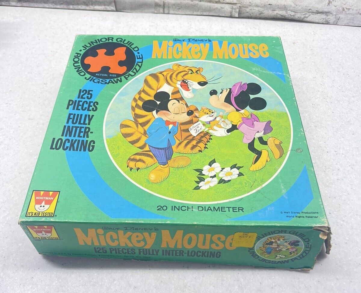 Whitman Walt Disney Mickey Mouse 125 Piece Puzzle Vintage