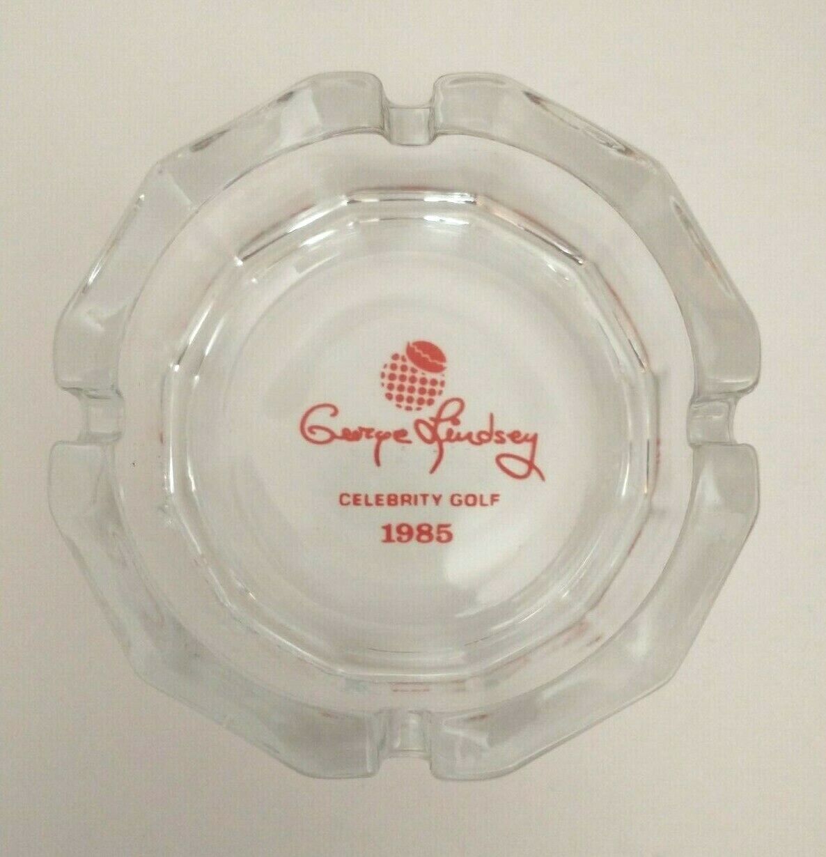 George Lindsey Glass Ashtray Celebrity Golf Tournament 1985
