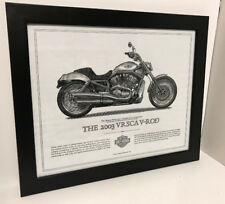 Harley Davidson 2003 VRSCA V- Rod The Cornerstone Collection Framed Underglass picture