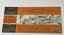 1941 Aetna Insurance Harold Olson Los Angeles CA Advertising Ink Blotter Card picture